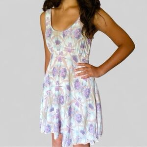 Free People Daydream Lilac Pastel Print Sleeveless Mini Dress